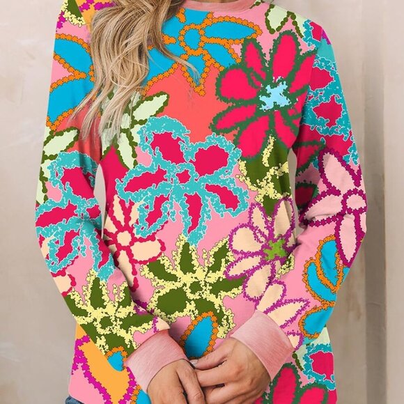 Womens Crewneck Long Sleeve Tops Casual Polka Dots Tops Spring Summer 2025 Tshir - Picture 6 of 8